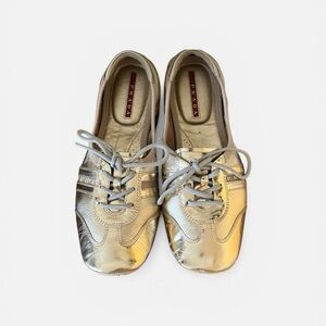 Prada Metallic Gold Women's Sneakers Sz 6.5